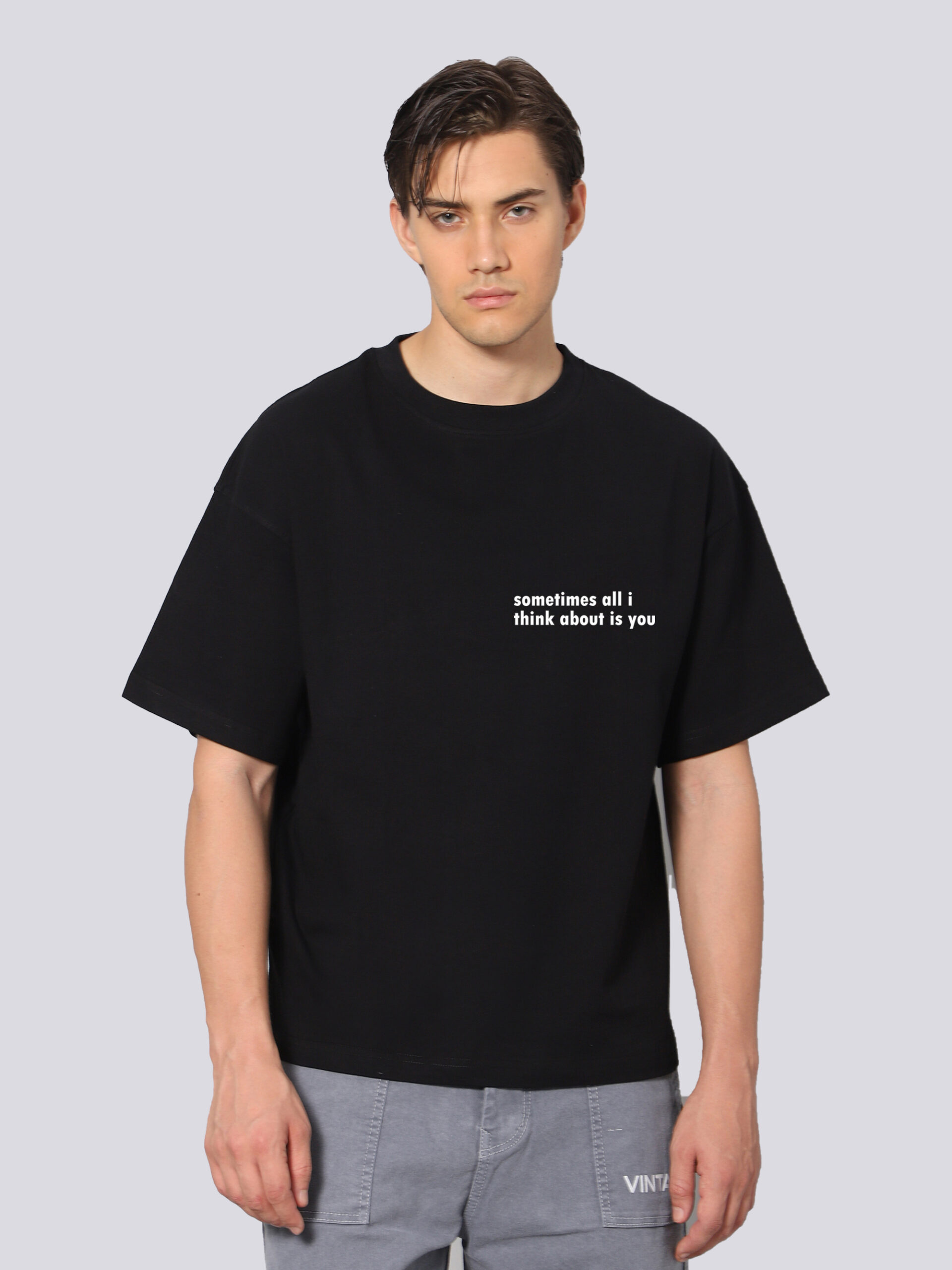 Sometimes Minimal Print Oversized Tshirt - Besick